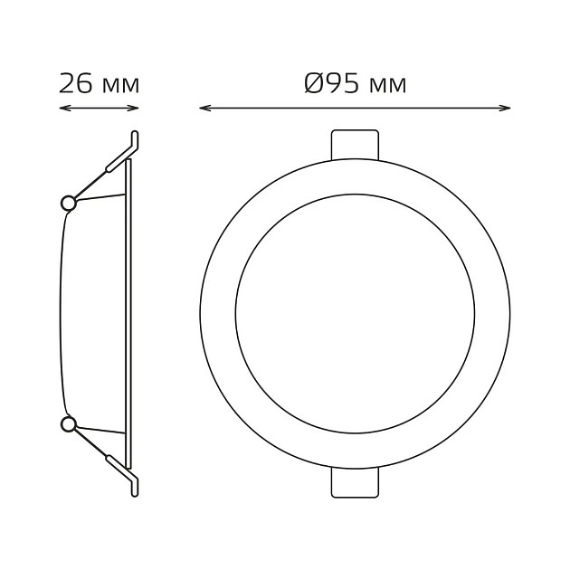 Встраиваемый светодиодный светильник Gauss Elementary Downlight 9100420205T изображение 2 Встраиваемый светодиодный светильник Gauss Elementary Downlight 9100420205T Фото № 2