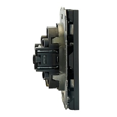 Розетка телевизионная 1-местная (механизм), STEKKER, 75 Ом, 5-862МГц, серия Эмили, RST00-5108-05, черный уголь, soft touch 49849 3