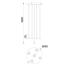 Люстра подвесная БЕЗ плафонов Mantra (5) Andromeda 8932 2
