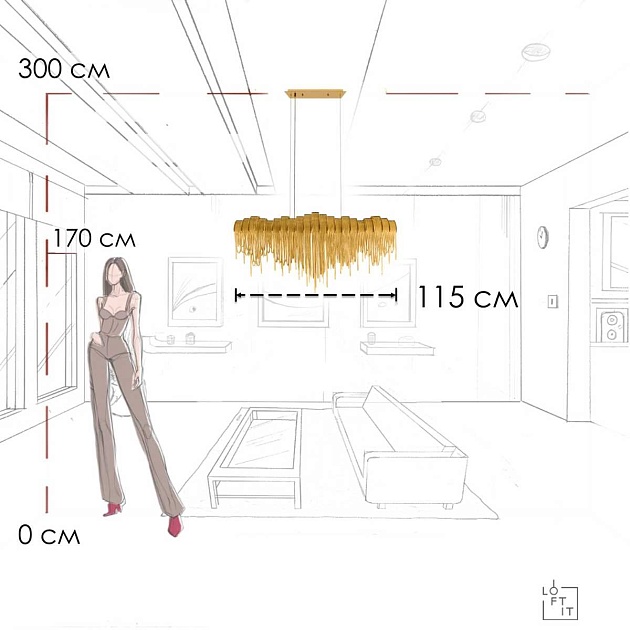 Подвесная люстра LOFT IT Volver 10404/1150L GD изображение 5 Подвесная люстра LOFT IT Volver 10404/1150L GD Фото № 5