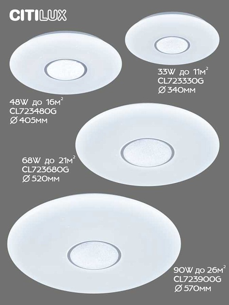 Потолочный светодиодный светильник Citilux Санта CL723900G Фото № 9