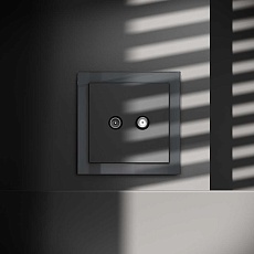 Розетка телевизионнная встраиваемая Voltum S70 оконечная TV+SAT, (графит) VLS060407 3