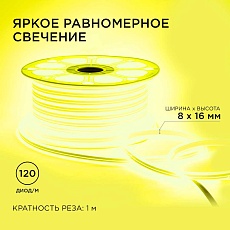 Светодиодный неон Apeyron двусторонний 6Вт/м 2835 120д/м 17-28 5