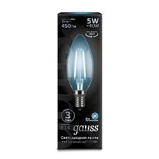Лампа светодиодная Gauss E14 5W 4100K прозрачная 103801205 5