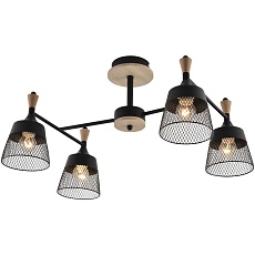 Потолочная люстра Reluce 01492-0.3-04 BK+WOOD