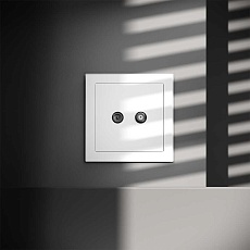 Розетка телевизионнная встраиваемая Voltum S70 оконечная TV+SAT, (белый матовый) VLS060402 5