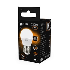Лампа светодиодная Gauss E27 6.5W 3000K матовая 105102107 2