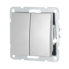 Выключатель LK Studio 2-кл.(схема 5) 16 A, 250 B (серебристый металлик) LK60 861103-1 1