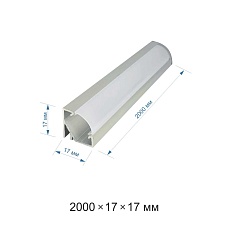 Профиль угловой накладной с рассеивателем серебро 2м. Apeyron 08-21 1