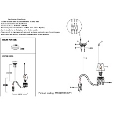 Подвесной светильник Crystal Lux Princess SP1 1