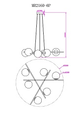 Подвесная люстра MyFar Ilana MR2160-6P 1