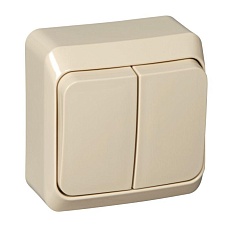 Выключатель двухклавишный Systeme Electric Этюд 10A 250V кремовый BA10-002K