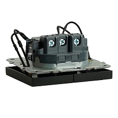 Выключатель 2-клавишный c индикатором (механизм), STEKKER, 250В, 10А, серия Эмили, RSW10-5102-05, черный уголь, soft touch 49838 2