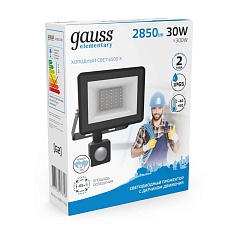 Прожектор светодиодный Gauss Elementary 30W 6500К 628511330 5