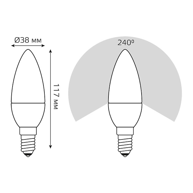 Лампа светодиодная Gauss E14 12W 3000K матовая 33112 изображение 5 Лампа светодиодная Gauss E14 12W 3000K матовая 33112 Фото № 5