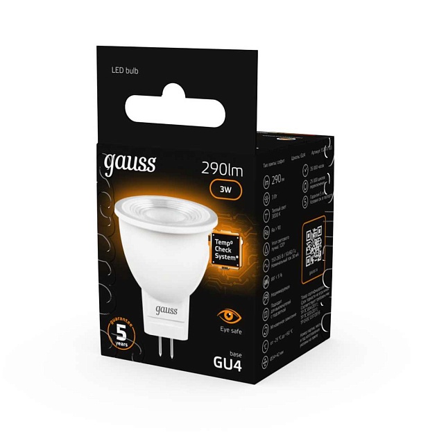 Лампа светодиодная Gauss GU4 3W 3000K матовая 132517103 изображение 3 Лампа светодиодная Gauss GU4 3W 3000K матовая 132517103 Фото № 3