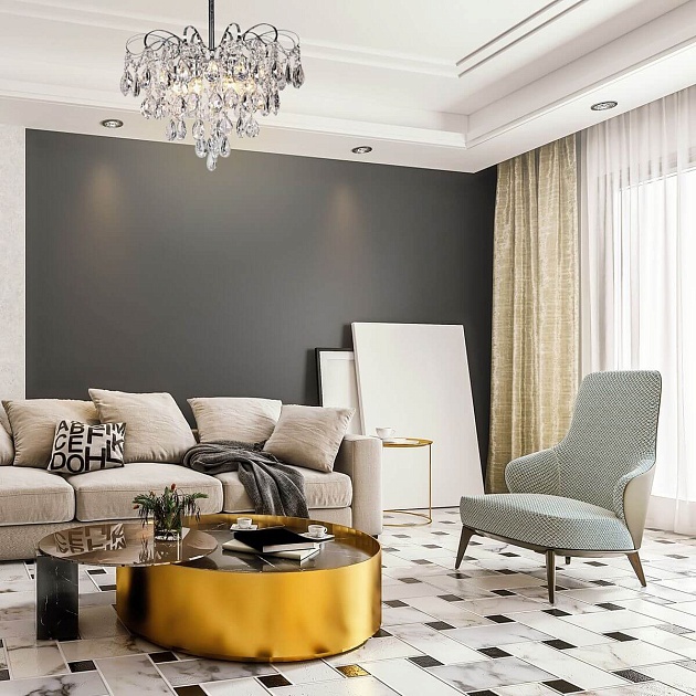 Подвесная люстра Escada Crown 682/6PL Chrome изображение 2 Подвесная люстра Escada Crown 682/6PL Chrome Фото № 2