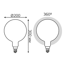 Лампа светодиодная филаментная диммируемая Gauss E27 14W 4100К матовая 153202214-D 2