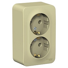 Розетка двойная 2К+З Systeme Electric Blanca 16A 250V бежевая BLNRA010217