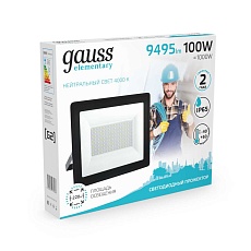 Прожектор светодиодный Gauss Elementary 100W 4000К 613100110 1