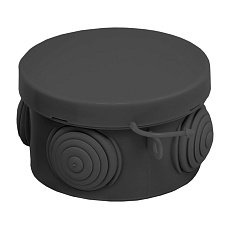 Коробка распаячная КМР-040-038 с крышкой (65х40) 4 мембр. Ввода чёрная IP54 EKF plc-kmr-040-038-b