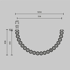 Подвесной светодиодный светильник Maytoni Amulet MOD555CL-L28G3K 1