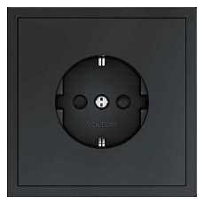 Розетка встраиваемая Voltum S70 с заземлением и защитными шторками, 16А, (графит) VLS040207