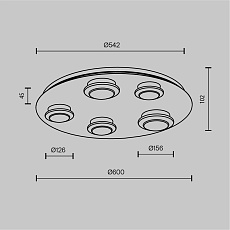 Потолочная светодиодная люстра Maytoni Pharao MOD361CL-L58BS3K 2