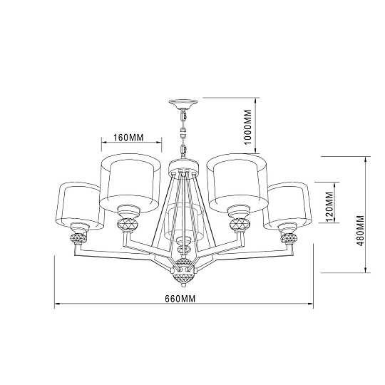 Подвесная люстра Vele Luce Lotus VL1053L05 изображение 6 Подвесная люстра Vele Luce Lotus VL1053L05 Фото № 6