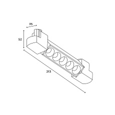 Трековый линейный светильник направленного света Hesby Lighting Skylite Однофазный,213мм- 4000К, чёрный HSBL_0022 2