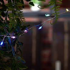 Светодиодная гирлянда Кластер (на проволоке) Feron CL584 линейная 12м мультиколор, c питанием от сети 230V, прозрачный шнур 51449 1