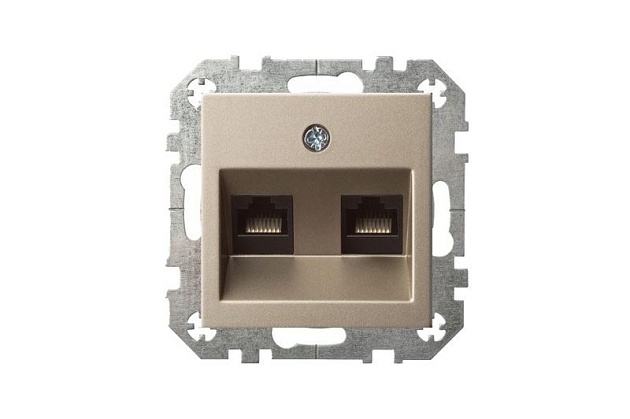 Розетка 2хRJ45 Liregus Epsilon шампань 28-3162 изображение 2 Розетка 2хRJ45 Liregus Epsilon шампань 28-3162 Фото № 2