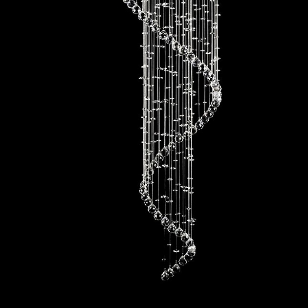 Каскадная люстра Artglass Spiral 600X2500 Chaos CE Фото № 2