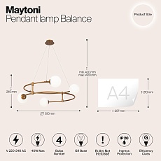 Подвесная люстра Maytoni Balance MOD317PL-04G 1