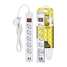 Сетевой фильтр Duwi 2хUSB 5гн 1,5м с/з 32590 1 1