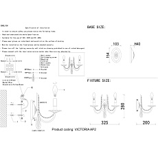 Бра Crystal Lux Victoria AP2 Gold/Amber 1