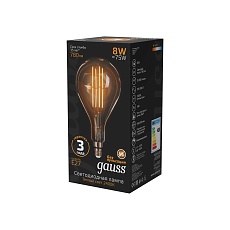 Лампа светодиодная филаментная Gauss E27 8W 2400K золотая 149802008 2