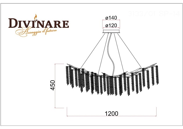 Подвесная люстра Divinare Salice 3133/01 SP-14 изображение 2 Подвесная люстра Divinare Salice 3133/01 SP-14 Фото № 2