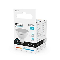 Лампа светодиодная Gauss GU5.3 11W 4100K матовая 13521 3