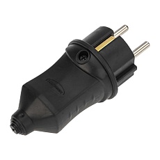 Вилка прямая влагозащищенная 2P+PE 230V, 16 А, IP44 каучук PROconnect 111-001-4 1
