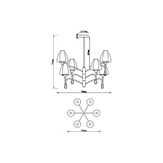 Подвесная люстра Vele Luce Oro VL5654P16 4