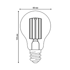 Лампа светодиодная Uniel E27 7W 4000K прозрачная LED-A60-7W/4000K/E27/CL GLY01TR UL-00011935 1