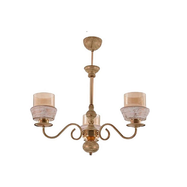 Подвесная люстра ЭкономСвет 13139/3WG+FGD BR+WG Фото № 1