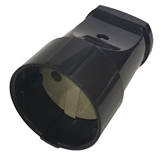 Розетка разборная General GRV-S-10-R-B-IP20, 10А, круглая, б/з, черная, IP20, 1/20/200