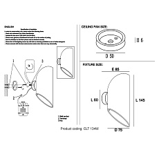 Уличный настенный светодиодный светильник Crystal Lux CLT 134W WH 1
