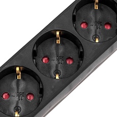 Удлинитель STANDARD 5 гнезд, 3м, 3х1,0мм², с/з, с выключателем, черный REXANT 13-4038 1