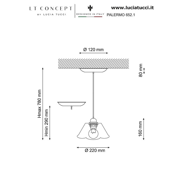 Подвесной светильник Lucia Tucci Palermo 652.1 Фото № 2