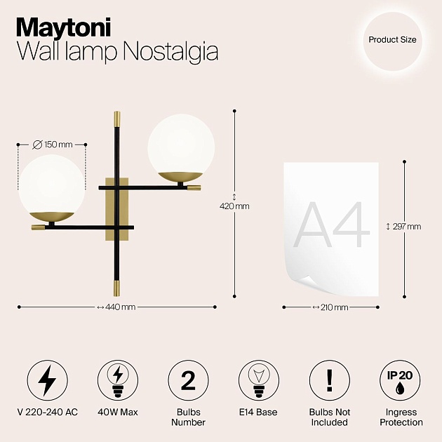 Бра Maytoni Nostalgia MOD050WL-02G изображение 8 Бра Maytoni Nostalgia MOD050WL-02G Фото № 8