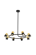 Люстра подвесная Alfa Light F3524-19 Gold+Black GU10*8