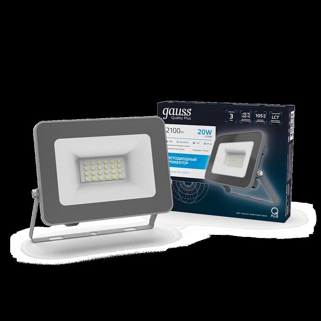 Прожектор светодиодный Gauss Qplus 20W 6500К 690511320 Фото № 3